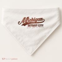 Michigan Detroit City Bricks USA-Made Doggie Bandana thumb 0