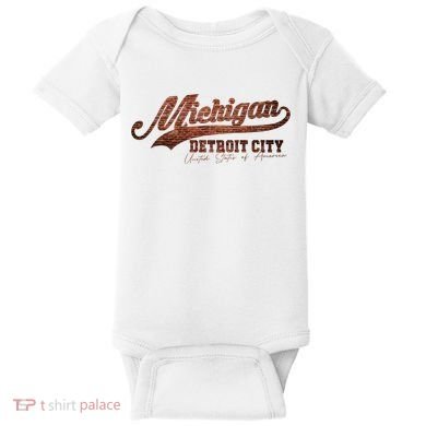 Michigan Detroit City Bricks Baby Bodysuit