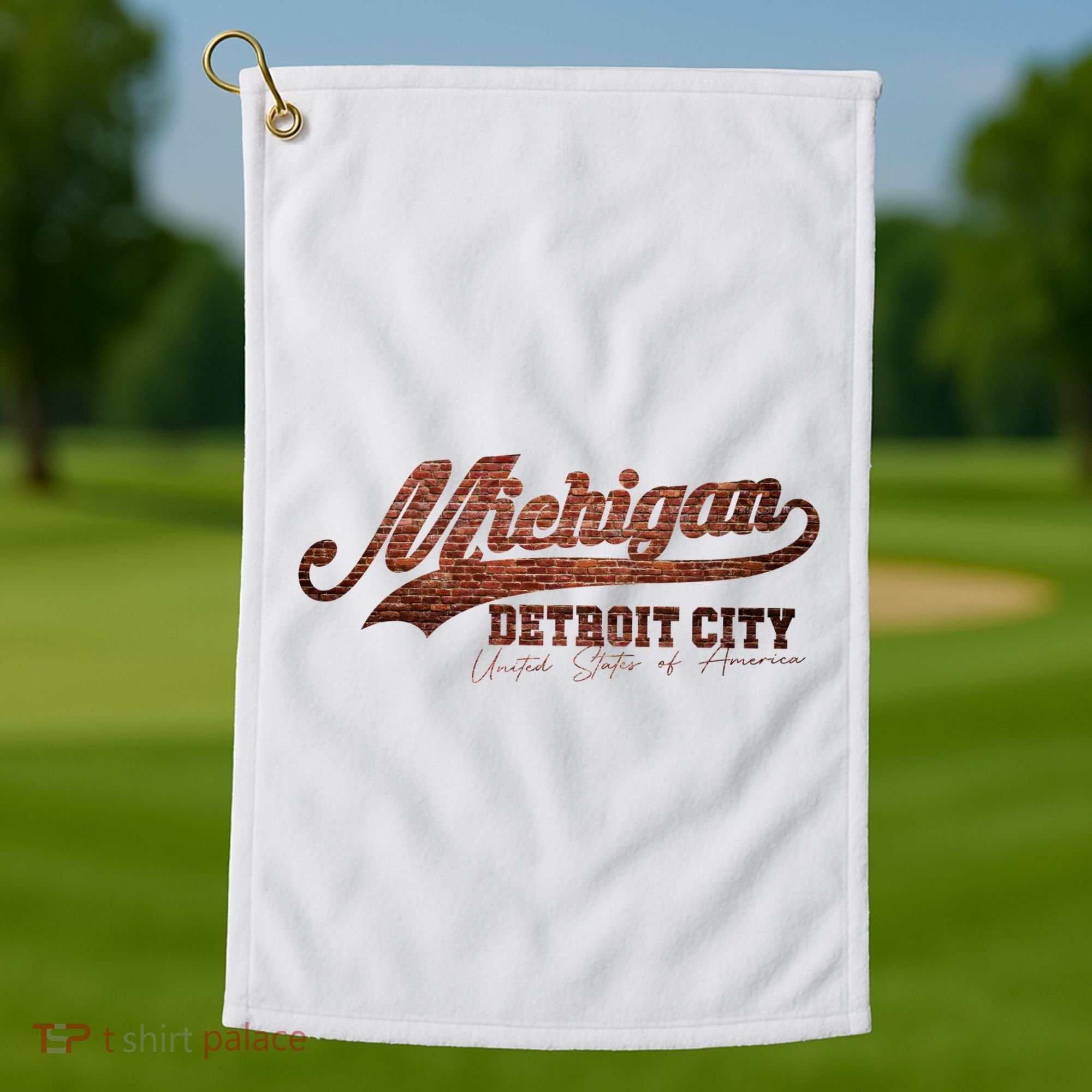 Michigan Detroit City Bricks Golf Towel