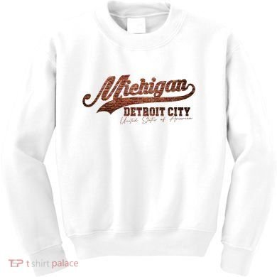 Michigan Detroit City Bricks Kids Sweatshirt