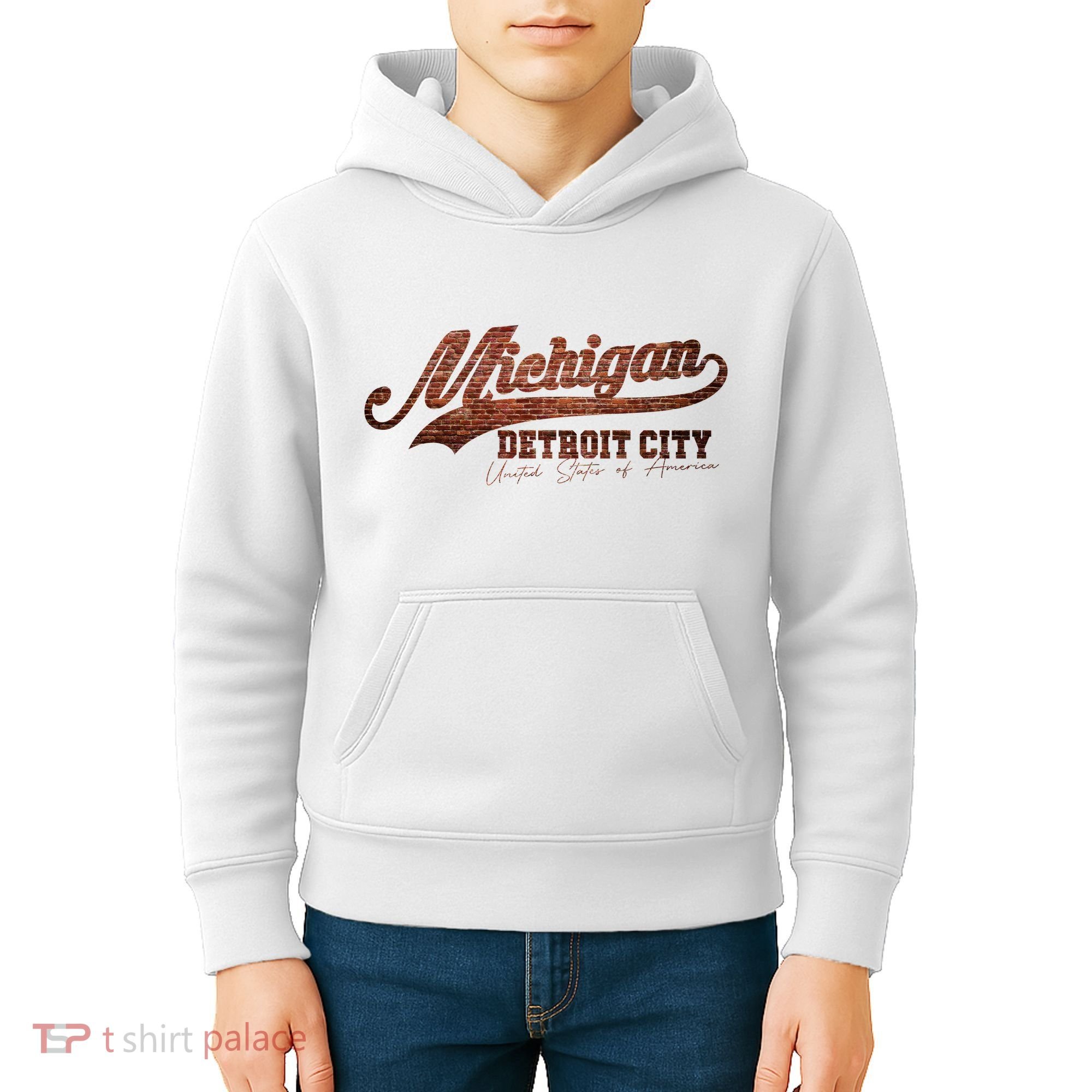 Michigan Detroit City Bricks Kids Hoodie