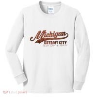 Michigan Detroit City Bricks Kids Long Sleeve Shirt thumb 0