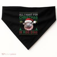 Moo Deng Christmas All I Want For Christmas Is Moo Deng USA-Made Doggie Bandana thumb 0