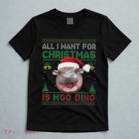 Moo Deng Christmas All I Want For Christmas Is Moo Deng T-Shirt thumb 5