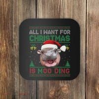 Moo Deng Christmas All I Want For Christmas Is Moo Deng Coaster thumb 0