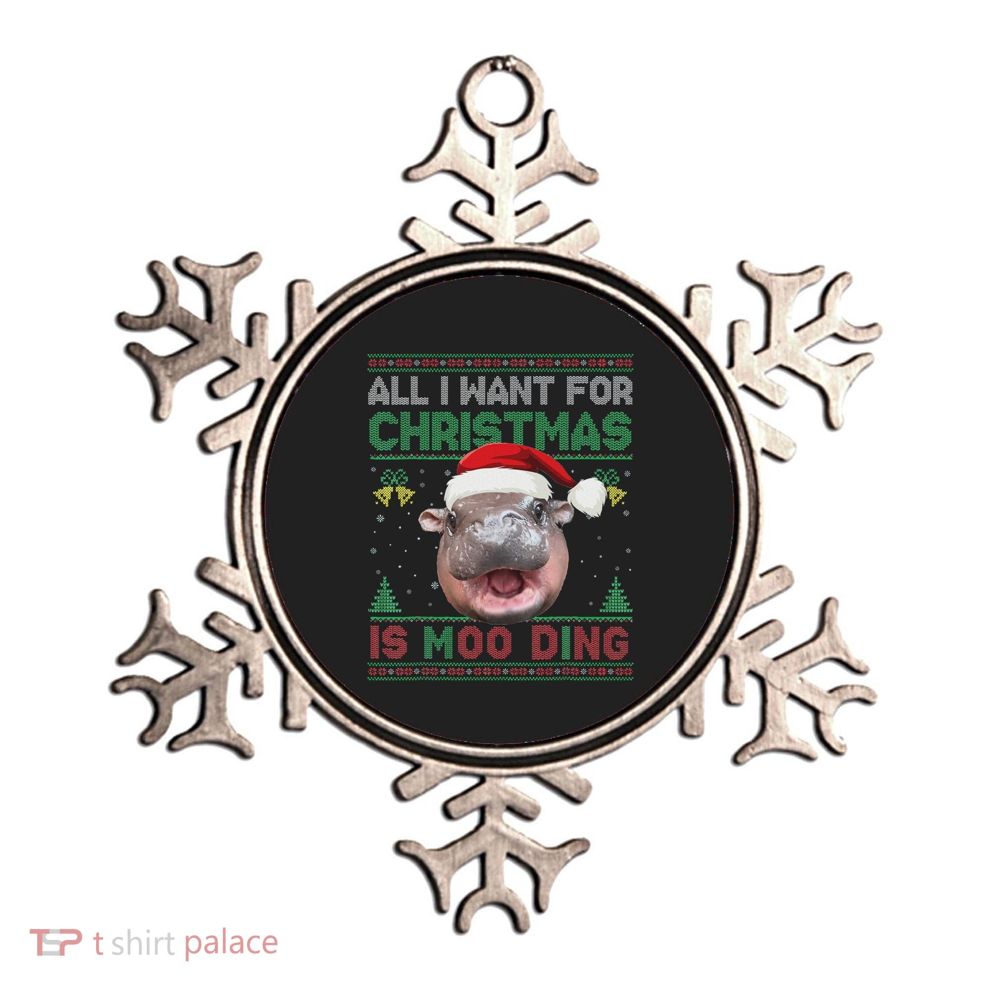 Moo Deng Christmas All I Want For Christmas Is Moo Deng Ornament