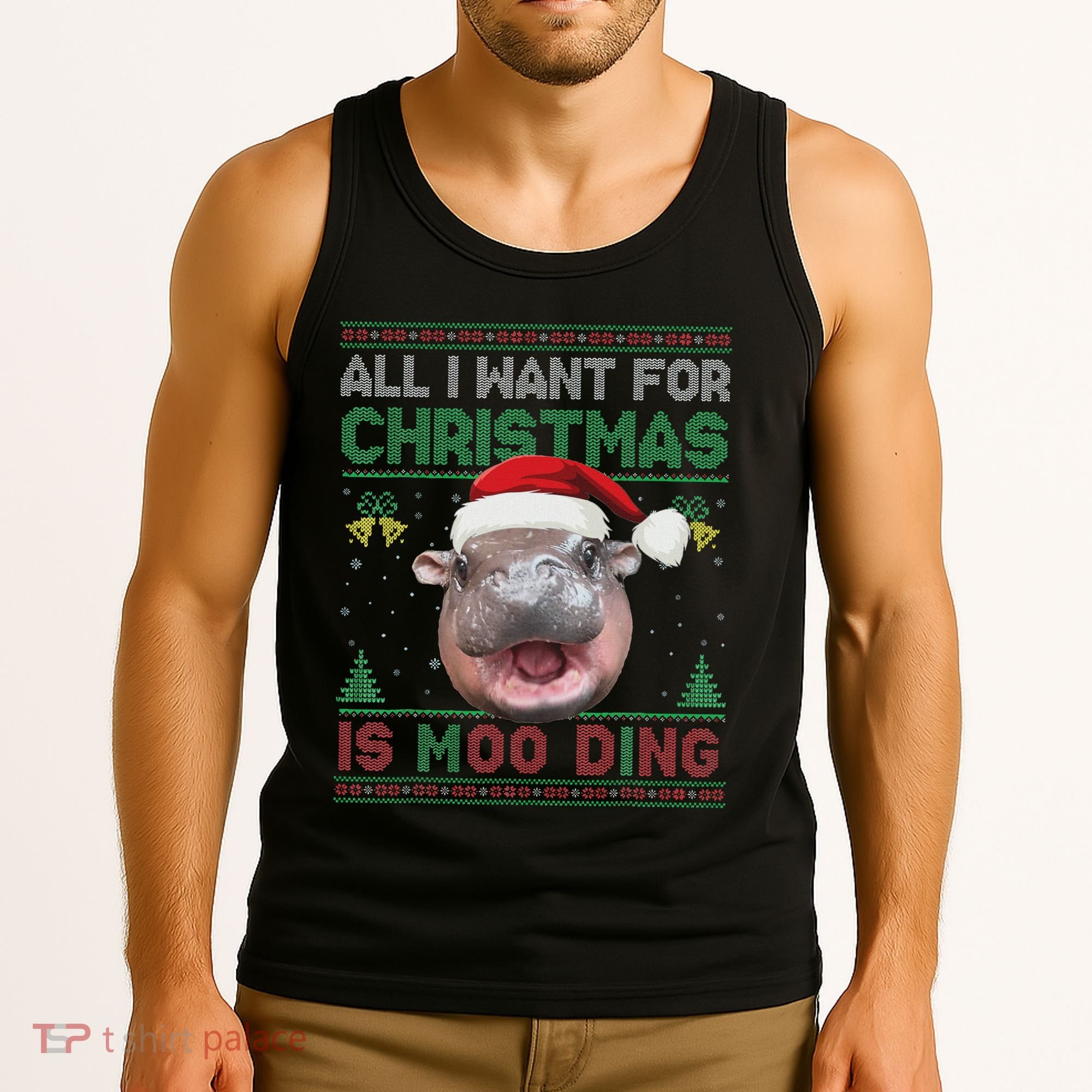 Moo Deng Christmas All I Want For Christmas Is Moo Deng Tank Top