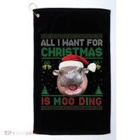 Moo Deng Christmas All I Want For Christmas Is Moo Deng Golf Towel thumb 0