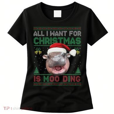 Moo Deng Christmas All I Want For Christmas Is Moo Deng Women's T-Shirt
