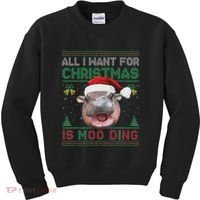 Moo Deng Christmas All I Want For Christmas Is Moo Deng Kids Sweatshirt thumb 0