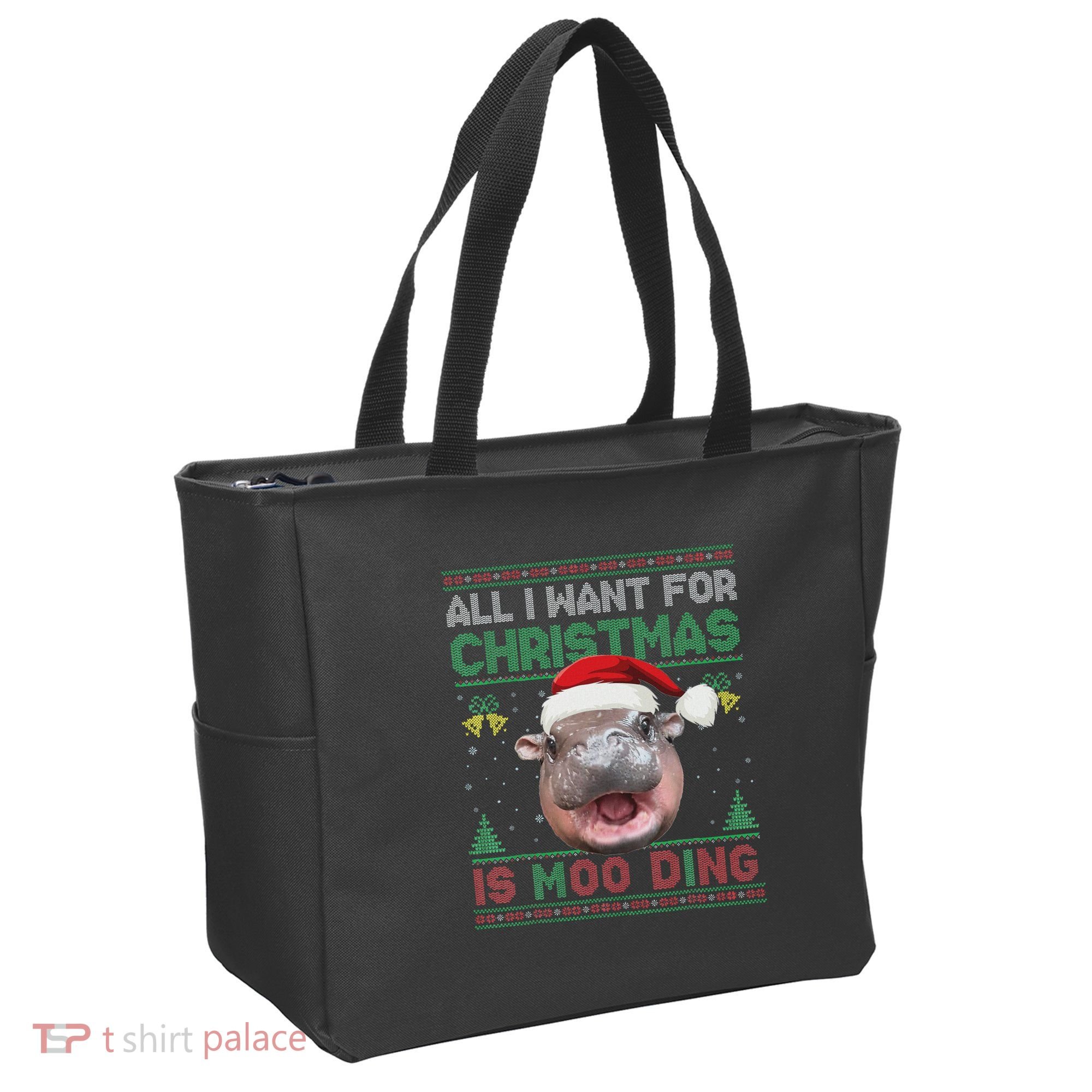 Moo Deng Christmas All I Want For Christmas Is Moo Deng Tote Bag