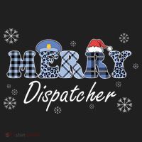 Merry Dispatcher Christmas Police Buffalo Plaid Leopard Santa Hat Graphic Tumbler thumb 3