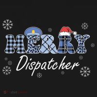 Merry Dispatcher Christmas Police Buffalo Plaid Leopard Santa Hat Graphic Ornament thumb 1