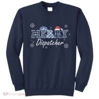 Merry Dispatcher Christmas Police Buffalo Plaid Leopard Santa Hat Graphic Sweatshirt thumb 0