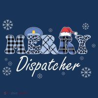 Merry Dispatcher Christmas Police Buffalo Plaid Leopard Santa Hat Graphic Women's Hoodie thumb 2