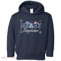 Merry Dispatcher Christmas Police Buffalo Plaid Leopard Santa Hat Graphic Toddler Hoodie thumb 0