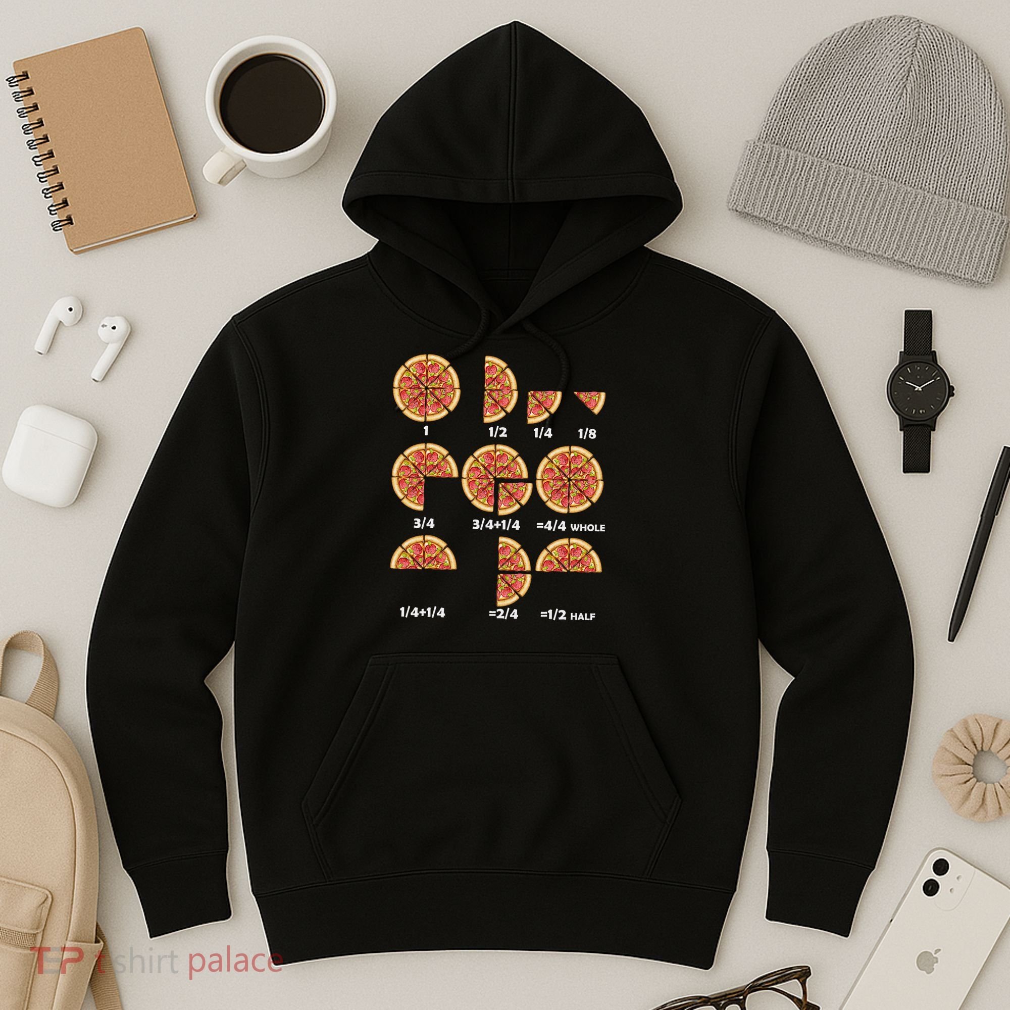 Maths Day Costume Idea Teachers Pizza Slice Fraction Hoodie