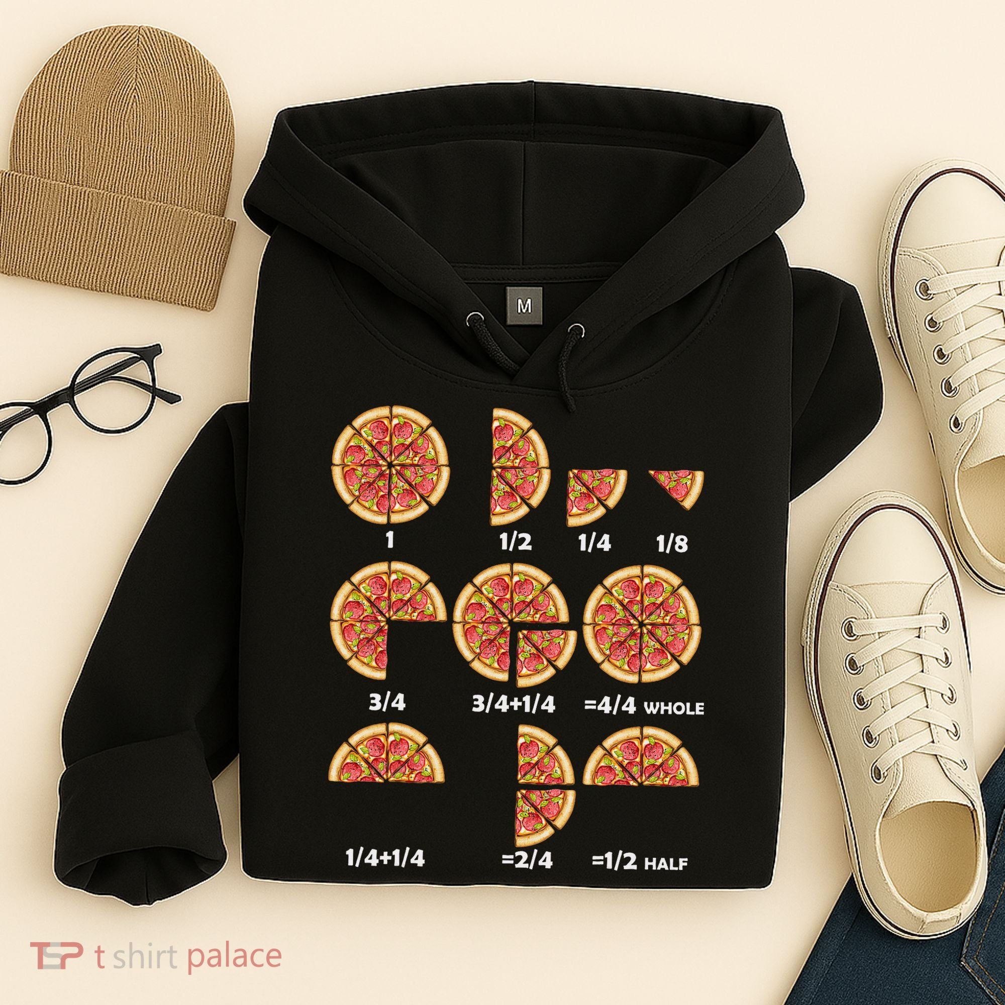 Maths Day Costume Idea Teachers Pizza Slice Fraction Hoodie