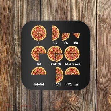 Maths Day Costume Idea Teachers Pizza Slice Fraction Coaster