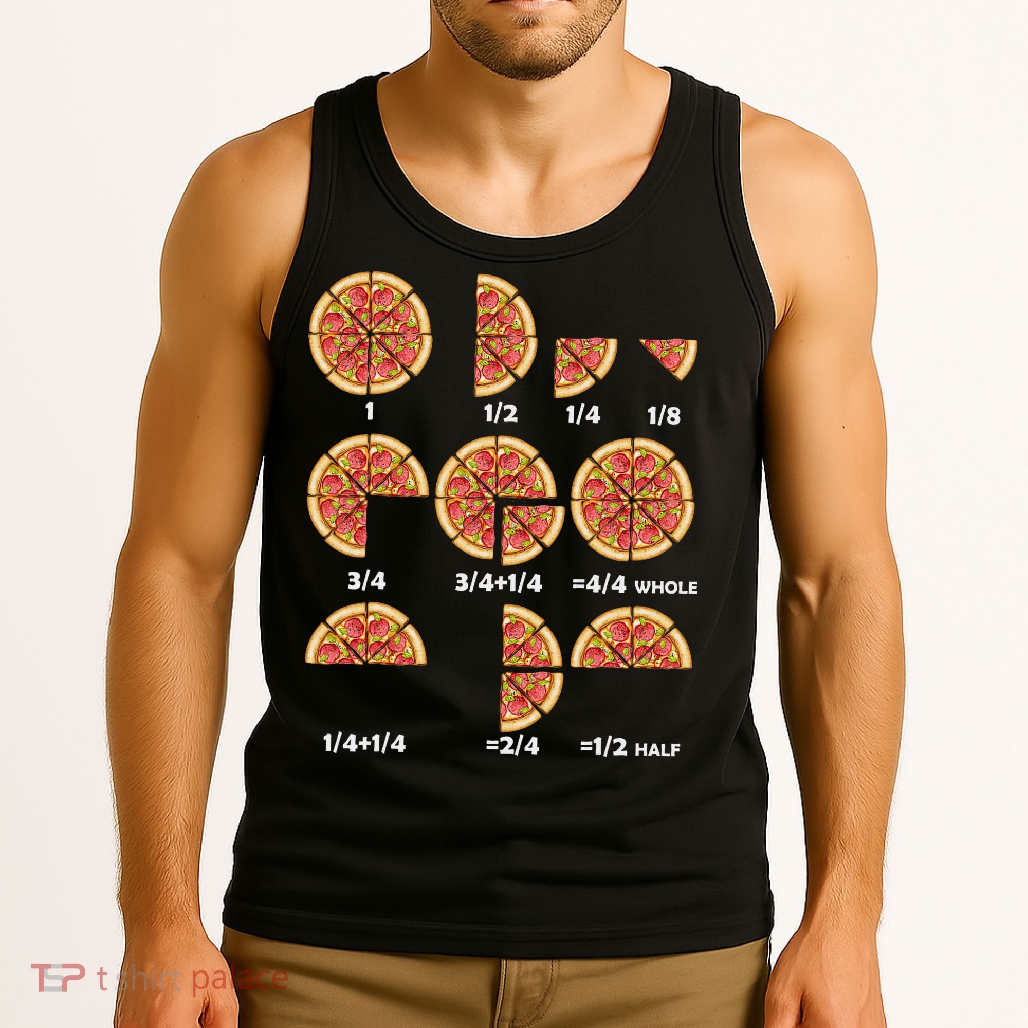 Maths Day Costume Idea Teachers Pizza Slice Fraction Tank Top