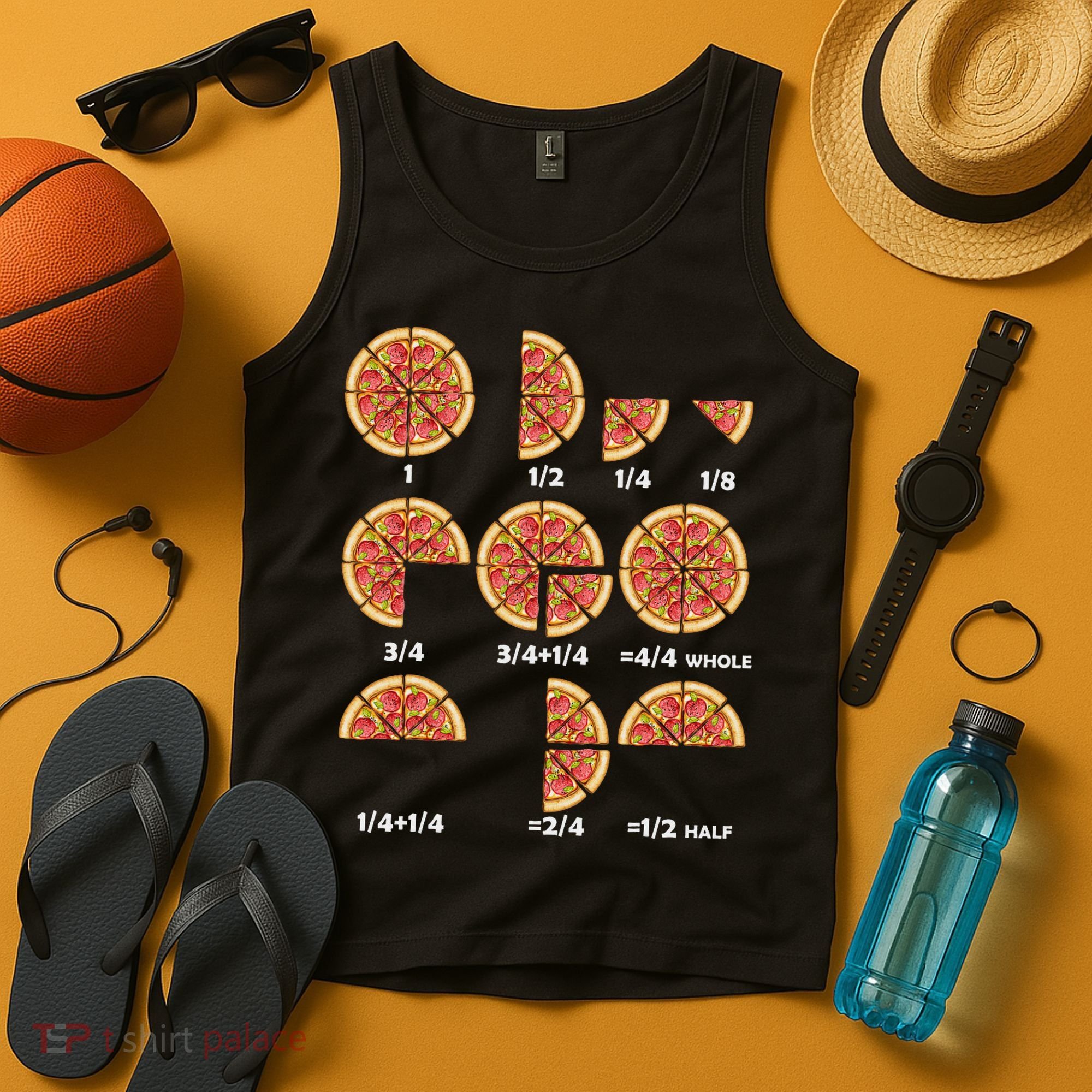 Maths Day Costume Idea Teachers Pizza Slice Fraction Tank Top