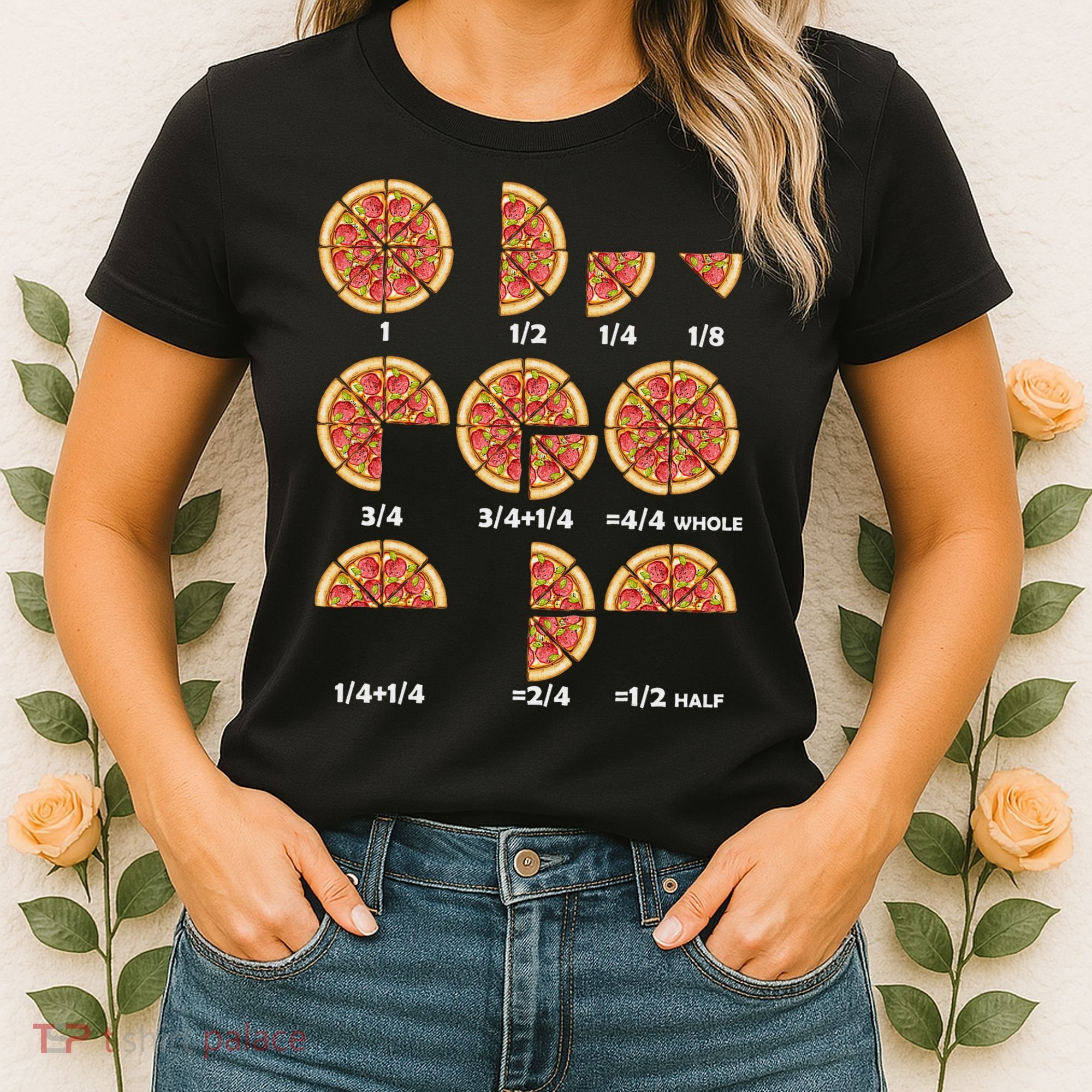 Maths Day Costume Idea Teachers Pizza Slice Fraction Women's T-Shirt