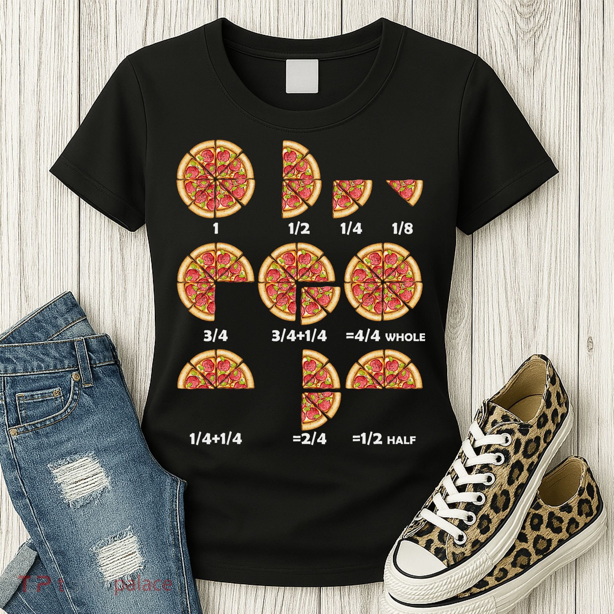 Maths Day Costume Idea Teachers Pizza Slice Fraction Women's T-Shirt