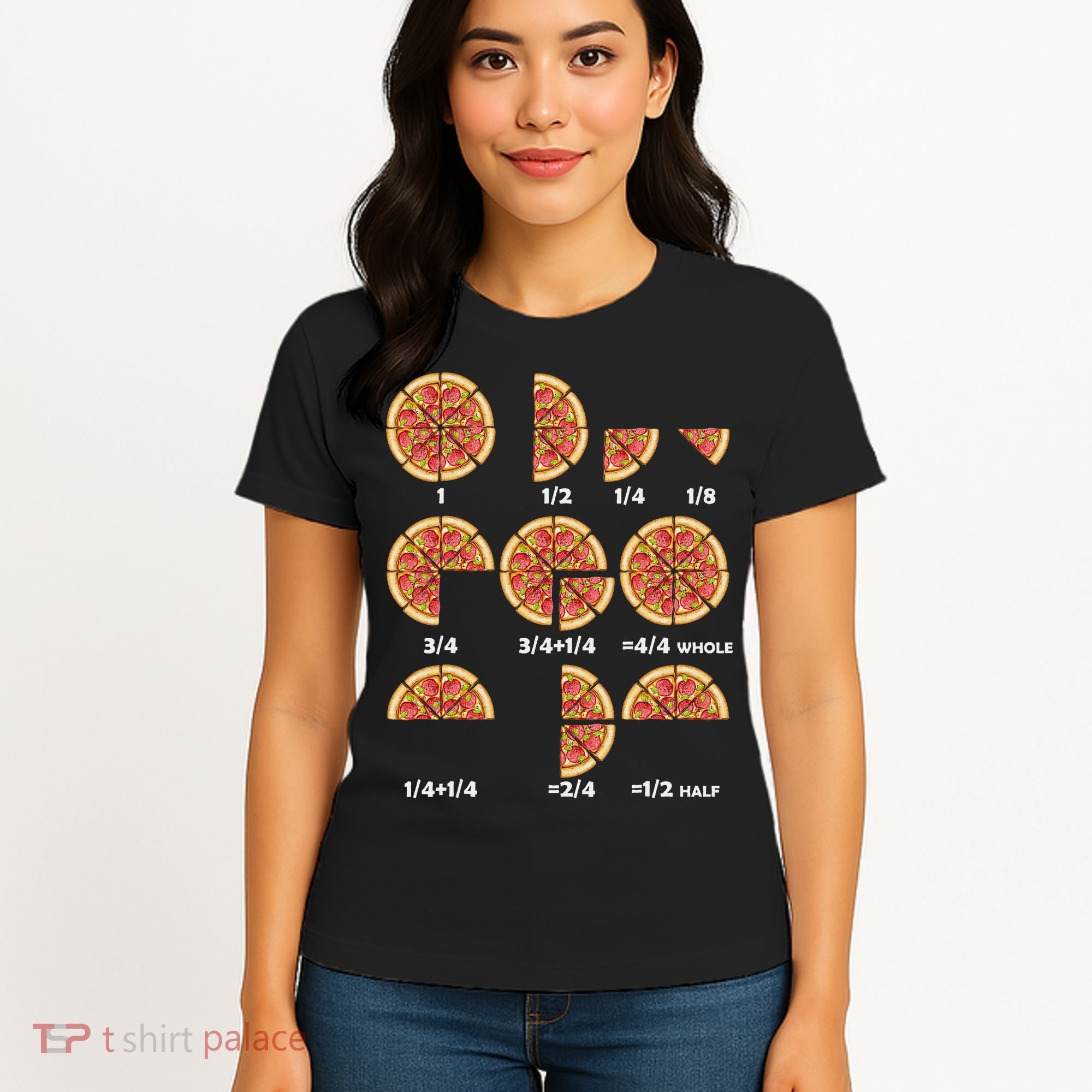 Maths Day Costume Idea Teachers Pizza Slice Fraction Women's T-Shirt
