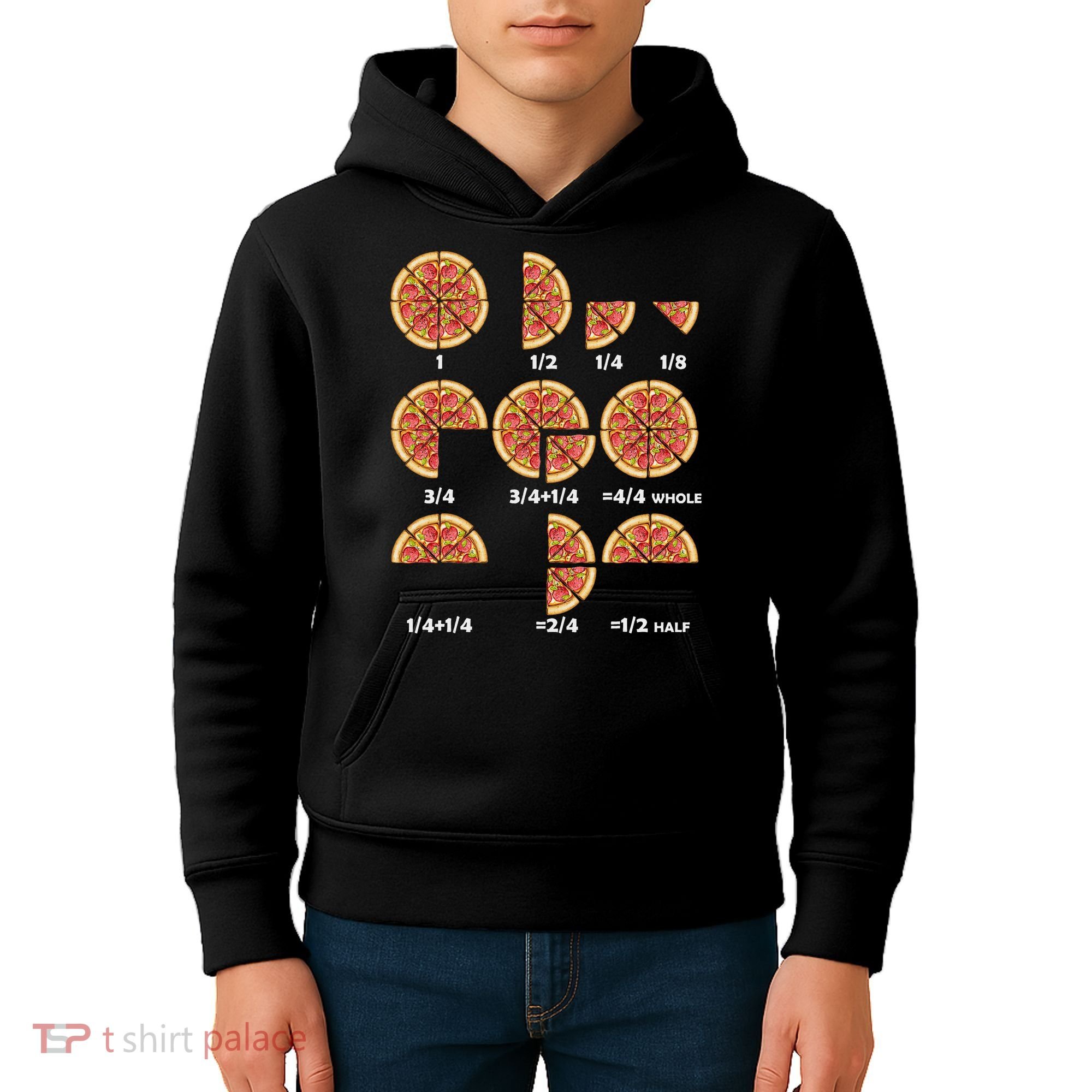 Maths Day Costume Idea Teachers Pizza Slice Fraction Kids Hoodie