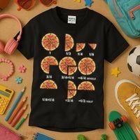 Maths Day Costume Idea Teachers Pizza Slice Fraction Kids T-Shirt thumb 3