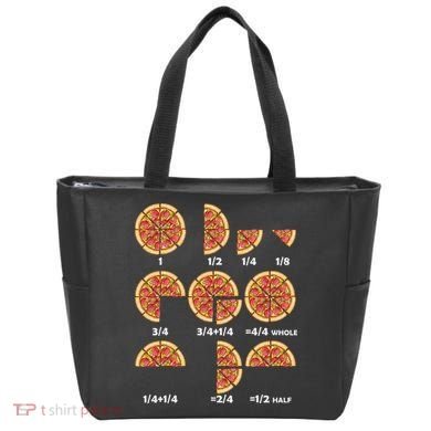 Maths Day Costume Idea Teachers Pizza Slice Fraction Tote Bag