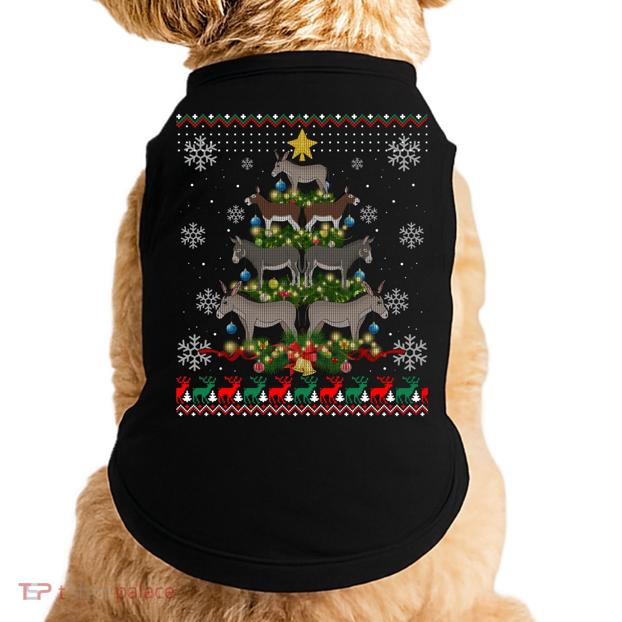 Mule Donkey Christmas Ornat Tree Funny Gift Ugly Sweater Gift Doggie Tank