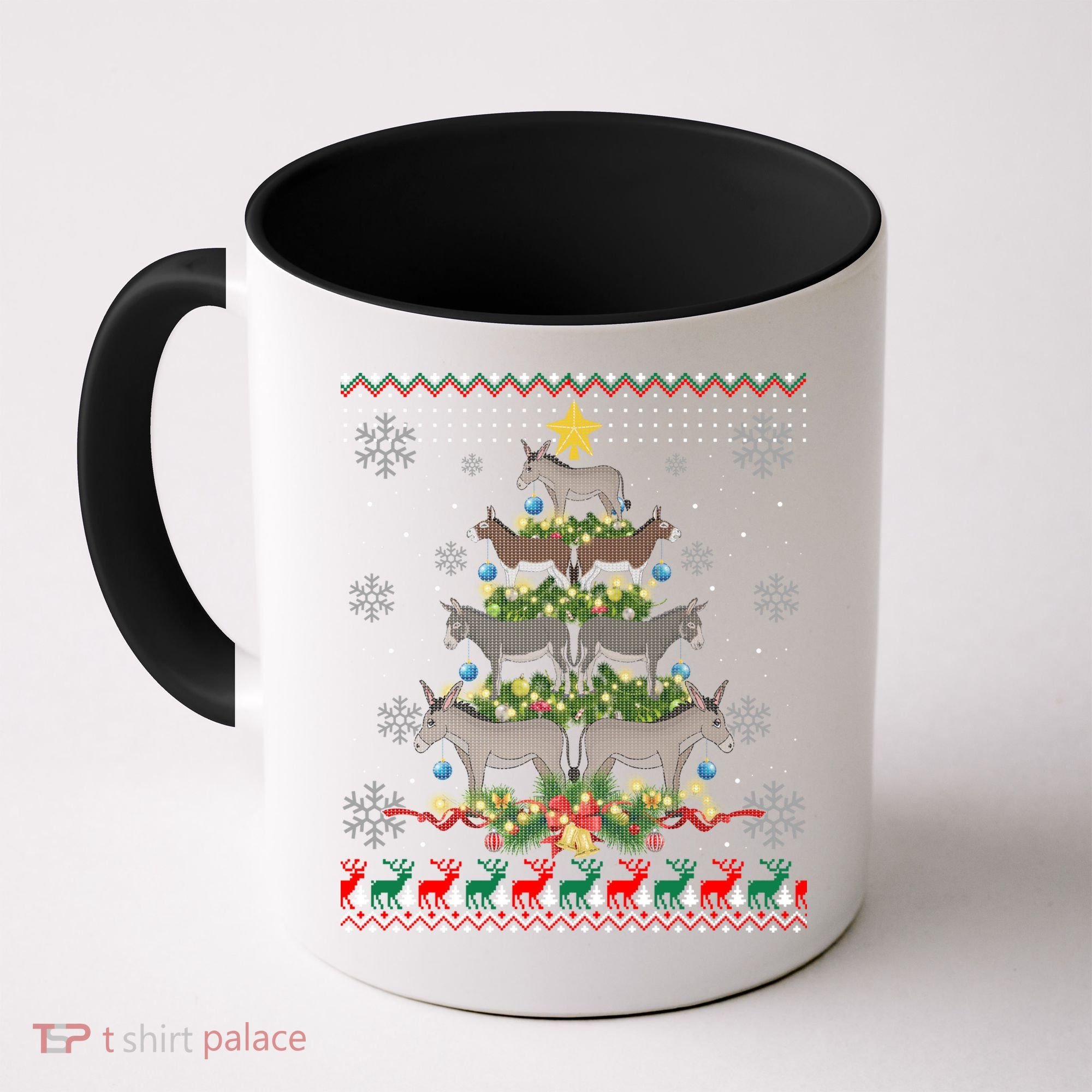 Mule Donkey Christmas Ornat Tree Funny Gift Ugly Sweater Gift Coffee Mug