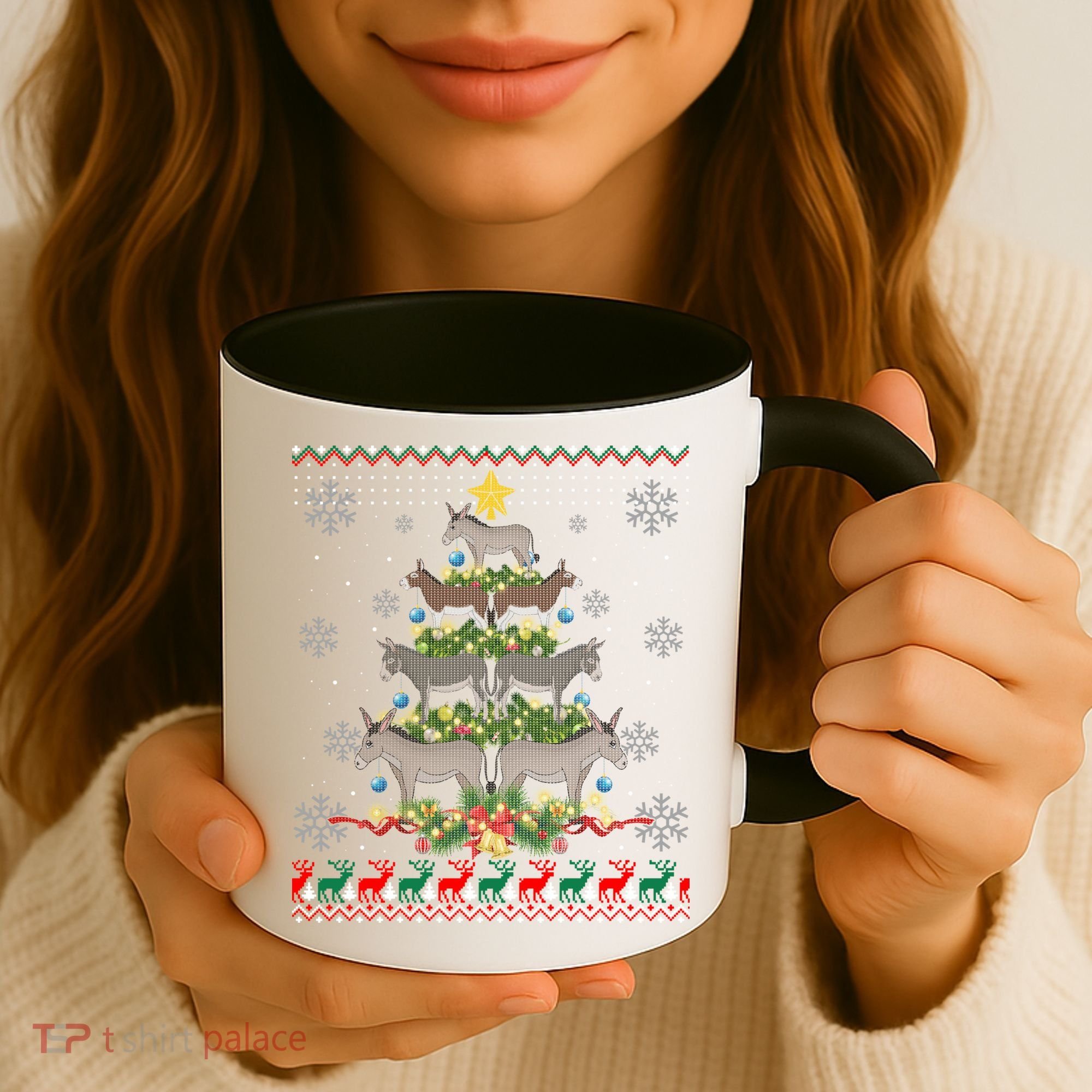 Mule Donkey Christmas Ornat Tree Funny Gift Ugly Sweater Gift Coffee Mug