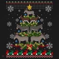 Mule Donkey Christmas Ornat Tree Funny Gift Ugly Sweater Gift Pajama Set thumb 2