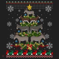 Mule Donkey Christmas Ornat Tree Funny Gift Ugly Sweater Gift Hat thumb 2