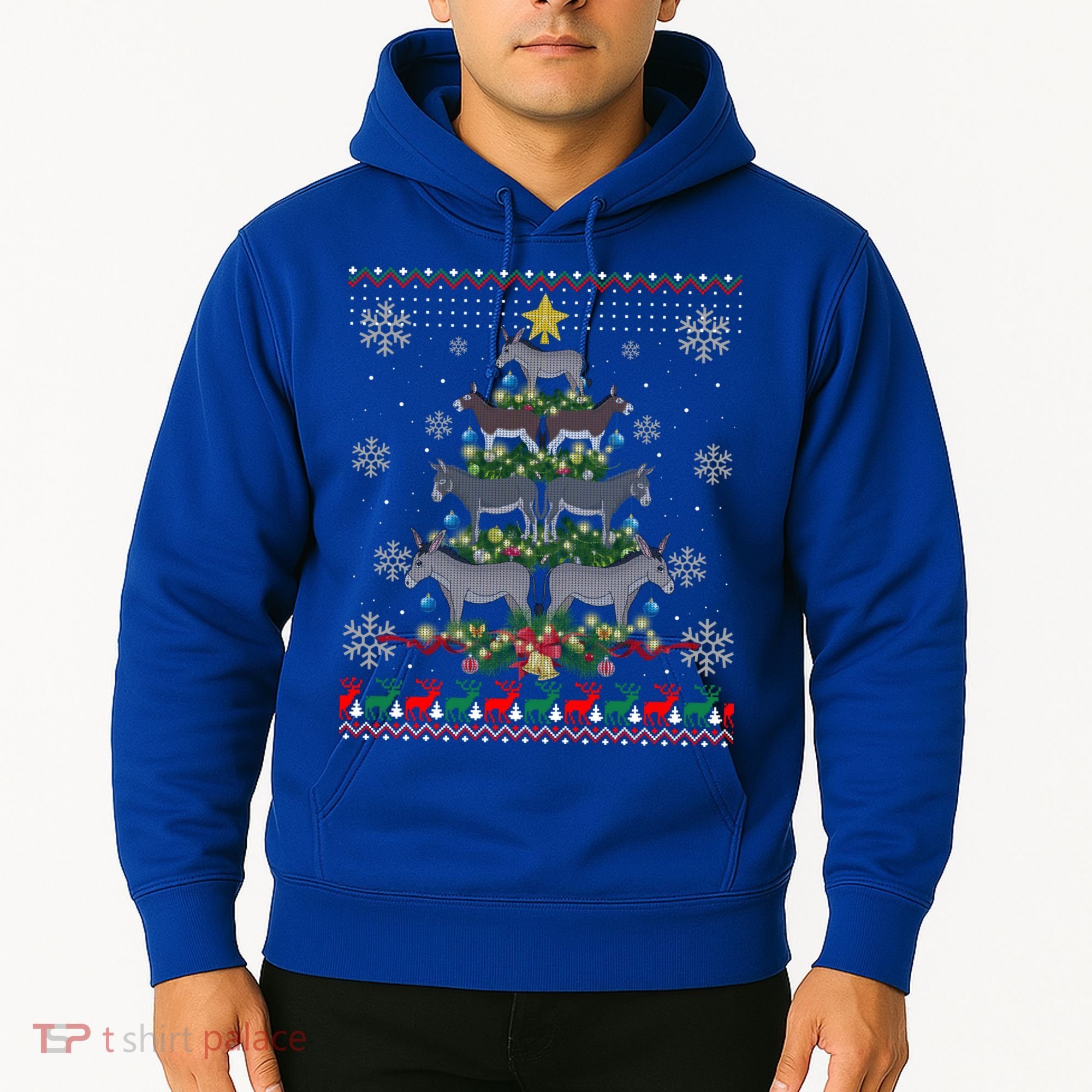 Mule Donkey Christmas Ornat Tree Funny Gift Ugly Sweater Gift Hoodie