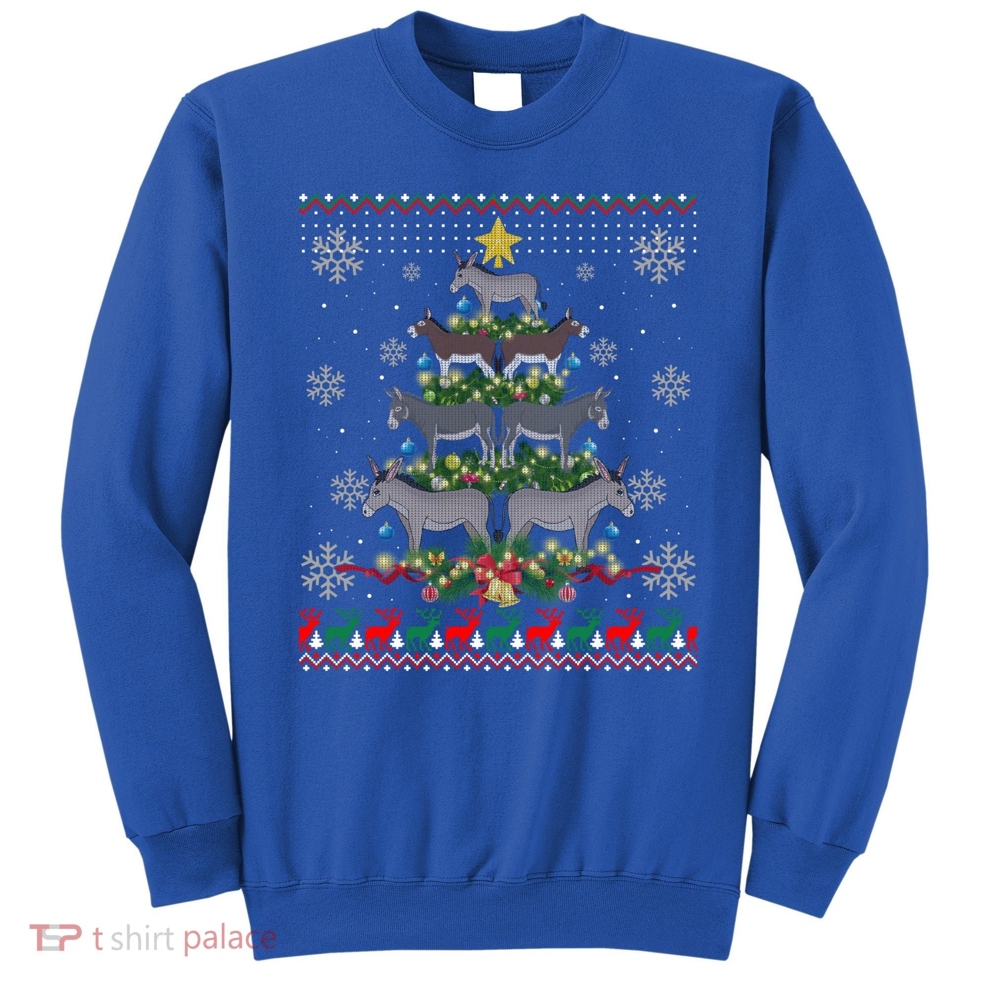 Mule Donkey Christmas Ornat Tree Funny Gift Ugly Sweater Gift Sweatshirt