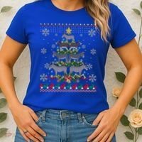 Mule Donkey Christmas Ornat Tree Funny Gift Ugly Sweater Gift Women's T-Shirt thumb 2