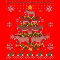 Mule Donkey Christmas Ornat Tree Funny Gift Ugly Sweater Gift Santa Hat thumb 1