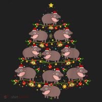 Moo Deng Christmas Tree Funny Christmas Cute Moo Deng Women's Sweatshirt thumb 2