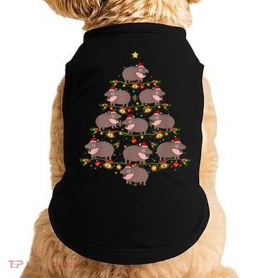 Moo Deng Christmas Tree Funny Christmas Cute Moo Deng Doggie Tank