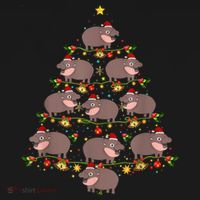 Moo Deng Christmas Tree Funny Christmas Cute Moo Deng Doggie Tank thumb 4