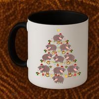 Moo Deng Christmas Tree Funny Christmas Cute Moo Deng Coffee Mug thumb 2
