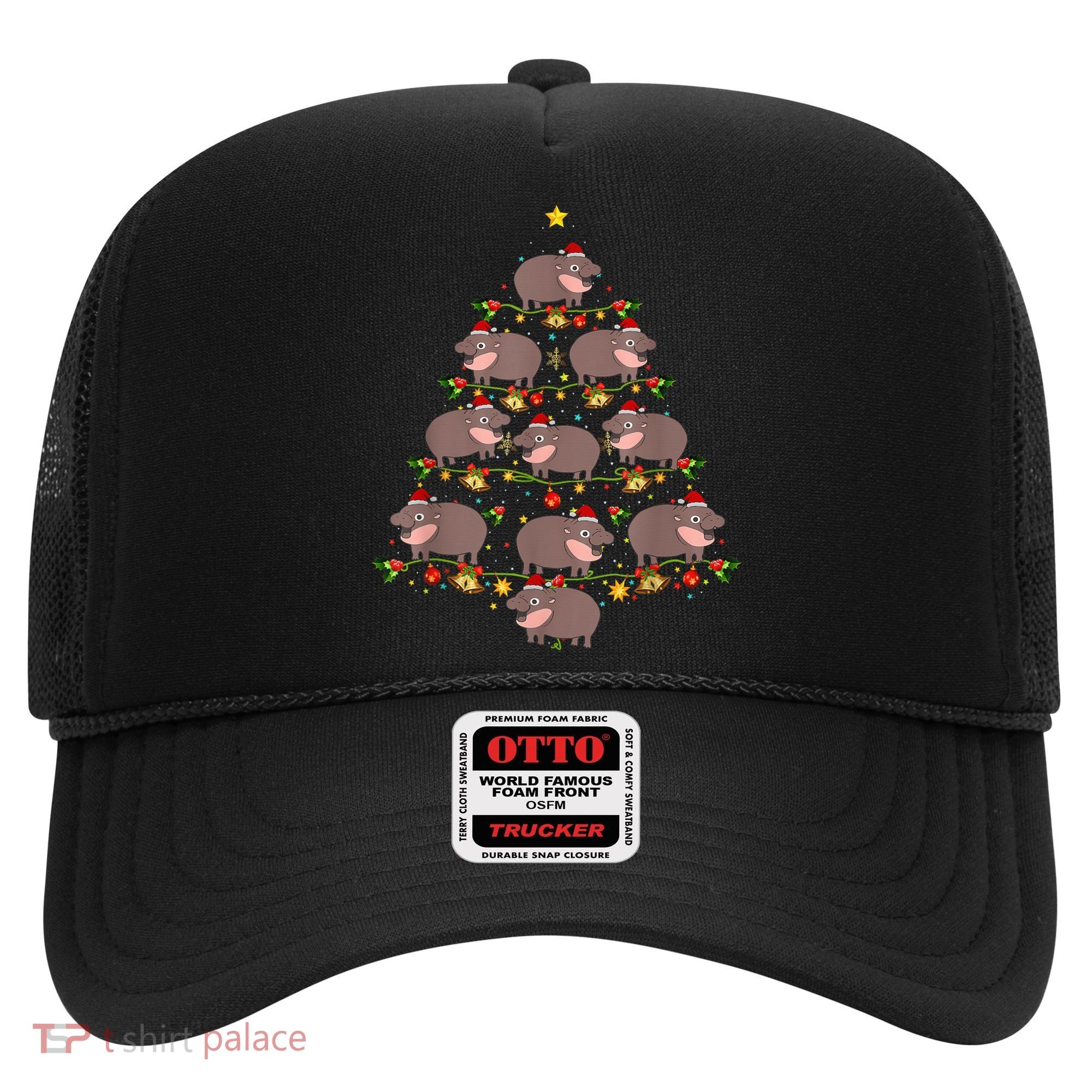 Moo Deng Christmas Tree Funny Christmas Cute Moo Deng Hat