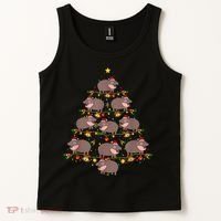Moo Deng Christmas Tree Funny Christmas Cute Moo Deng Tank Top thumb 2