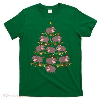 Moo Deng Christmas Tree Funny Christmas Cute Moo Deng T-Shirt