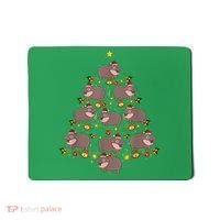 Moo Deng Christmas Tree Funny Christmas Cute Moo Deng Mousepad thumb 0