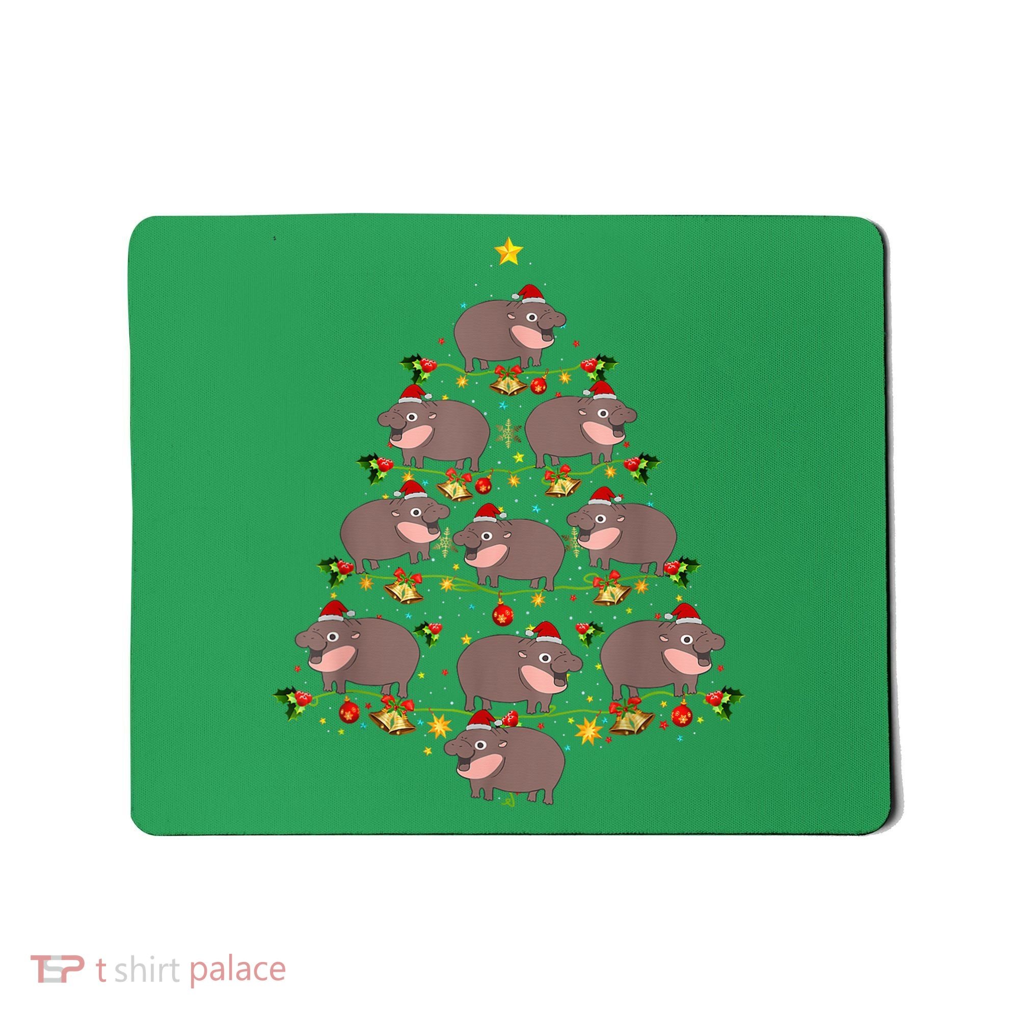 Moo Deng Christmas Tree Funny Christmas Cute Moo Deng Mousepad