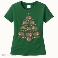 Moo Deng Christmas Tree Funny Christmas Cute Moo Deng Women's T-Shirt thumb 0